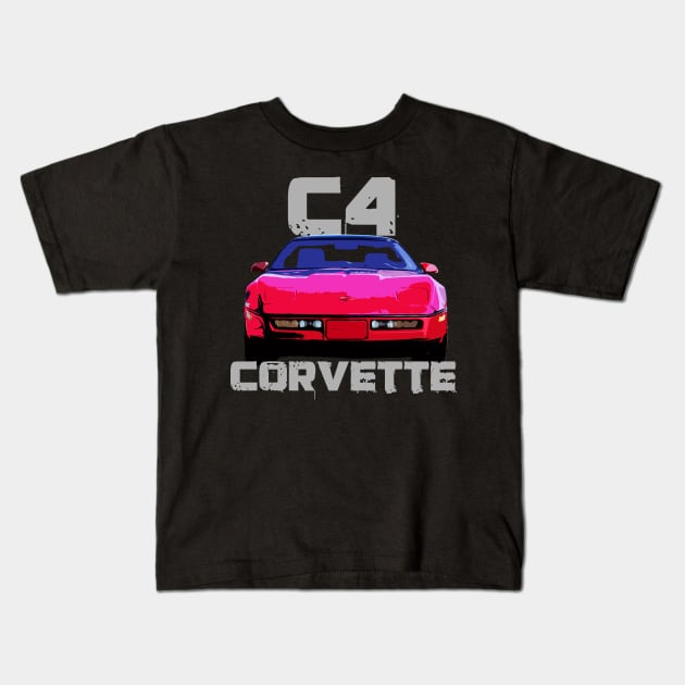 C4 Corvette Kids T-Shirt by RDA Universal